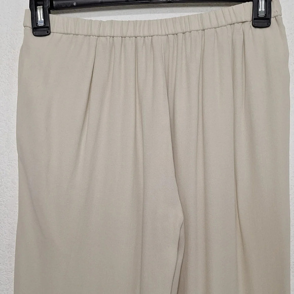 Eileen Fisher Quiet Luxury Cream Preppy 100% Silk Baggy Tapered Trouser Pants XS - Picture 6 of 10